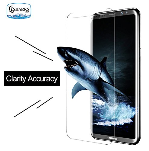Sharksbox Samsung Galaxy S8 Screen Protector,Full Cover,Flexible Film ,High Clarity(HD),install easily,Soft Skin,Ultra Thin, Case Friendly Retail Packaging (2017) - 【2 Pack】