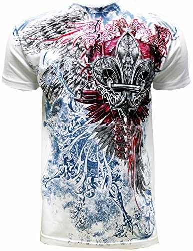 Konflic NWT Men's Crew Neck Cross Wings Graphic Designer MMA Muscle T-Shirt