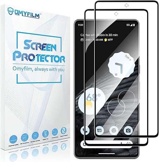 [2 Pack] OMYFILM Screen Protector for Google Pixel 7 Pro [3D Curved] Google Pixel 7 Pro Tempered Glass [Shock-resistant] Glass Screen Protector for Google Pixel 7 Pro