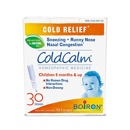 Boiron Coldcalm Baby, 30 Doses. Baby Cold Relief Drops for Sneezing, Runny Nose, and Nasal Congestion, Non-drowsy, Sterile Single-use Liquid Oral Doses with Natural Active Ingredient