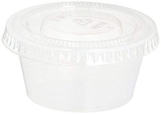 TashiBox Plastic Jello Shot Cups with Lids, 2-Ounce, 200 Sets