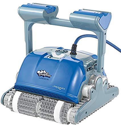 Dolphin Supreme M5 Pool Cleaner Cleaning Walls Floor, Blue