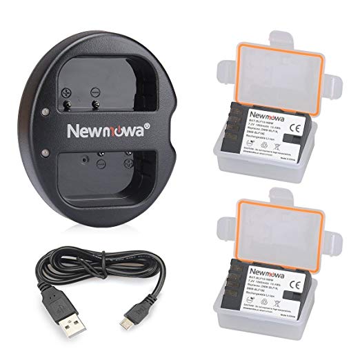 Newmowa DMW-BLF19 DMW-BLF19E Battery (2 Pack) and Dual USB Charger for Panasonic DMW-BLF19 DMW-BLF19E and Panasonic DMC-GH3,DMC-GH4,DMC-GH5,DC-GH5S