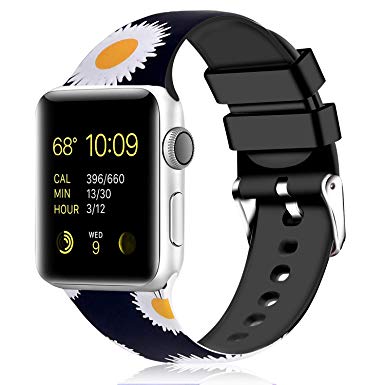 Greatfine Sport Band Compatible for Apple Watch Band 38mm 42mm 40mm 44mm,Soft Silicone Strap Replacement iWatch Bands Compatible with Apple Watch Series 4 3 2 1
