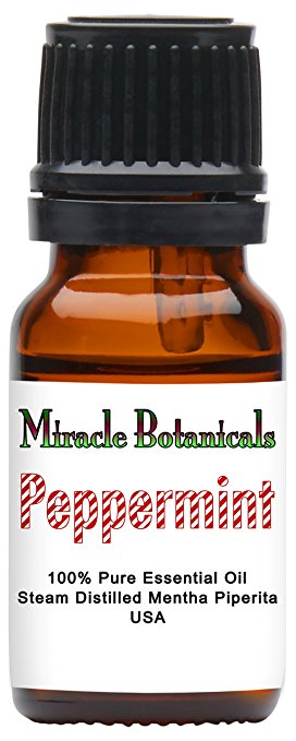 Miracle Botanicals USA Peppermint Essential Oil - 100% Pure Mentha Piperita - 10ml or 30ml Sizes - Therapeutic Grade - 10ml