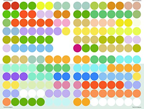 SOLIGT 3 sheet,576 Blank Multicolored Round Circle Essential Oil Cap/Top label stickers,8.5x11 inches,0.5 inches diameter,Perfect for roller bottles,Sample Vials