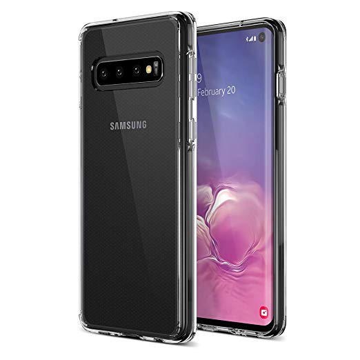 Trianium Clarium Case Designed for Galaxy S10 Case (2019) - Clear TPU Cushion/Hybrid Rigid Back Plate/Reinforced Corner Protection Cover for Samsung Galaxy S 10 Phone