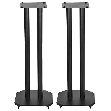 ZENY Set of 2 Heavy Duty Premium Universal Floor Speaker Stands for Surround Sound & Book Shelf Speakers Up to 22 lbs