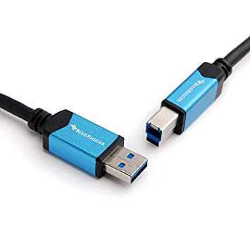 BlueRigger SuperSpeed USB 3.0 Type A Male to Type B Cable (6 Feet/1.8 m)