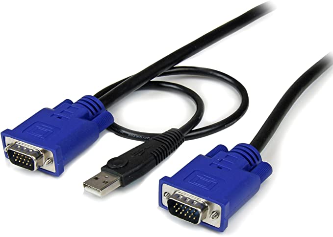 StarTech.com 10 ft Ultra Thin USB VGA 2-in-1 KVM Cable - VGA KVM Cable - USB KVM Cable - KVM Switch Cable (SVECONUS10)