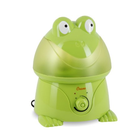 Crane Adorable Ultrasonic Cool Mist Humidifier with 21 Gallon Output per Day - Frog