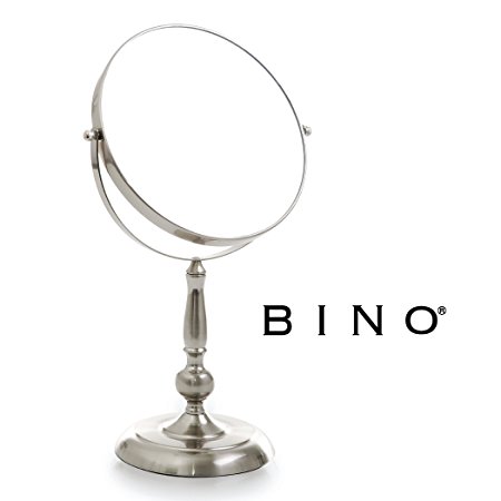 BINO 'The Beauty Queen' 9-Inch Double-Sided Mirror with 3x Magnification, Satin Nickel
