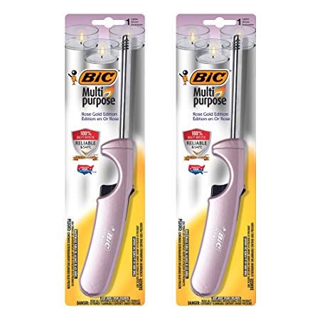 BIC Multi-Purpose Rose Gold Edition Lighter, 2-Pack