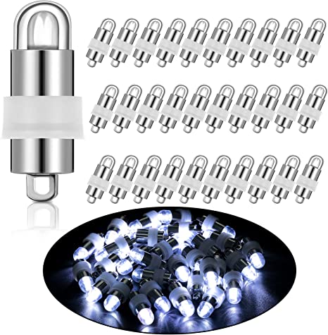 30 Pieces Christmas Mini LED Lights Paper Lantern Lights Bulbs Battery Powered Waterproof for Halloween Wedding Graduation Party DIY Crafts Decoration (Cool Light)