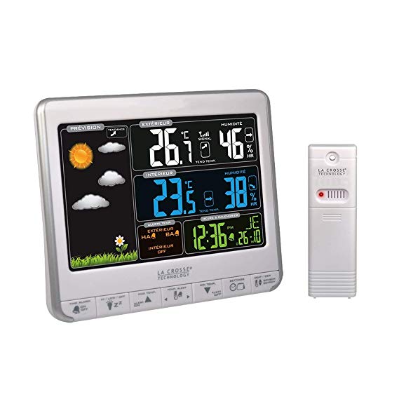 La Crosse Technology WS6826WHI-SIL Weather Station with Animated Colour Screen - Silver and White