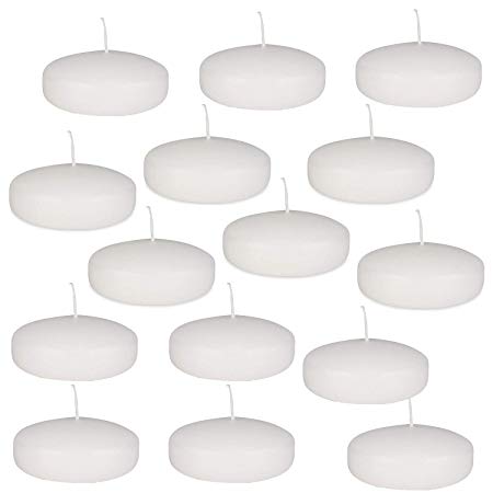 XYUT Unscented 3" Floating Disc Candles - White, Set of 36
