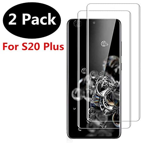 [2 Pack] Galaxy S20 Plus Screen Protector(6.7-inch, 2020),[9H Hardness][3D Full Edge Covered] [HD Screen] [Support Fingerprint Unlock] Tempered Glass Screen Protector for Samsung Galaxy 20 Plus/ S20