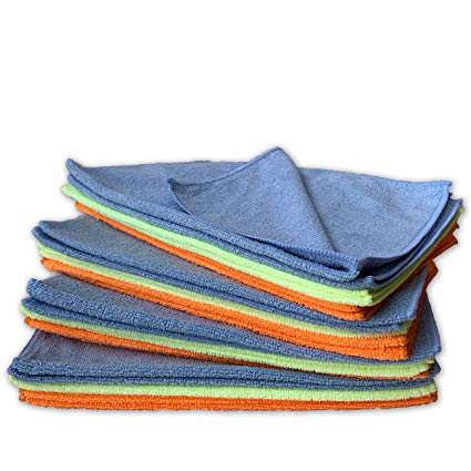 Armor All Microfiber Cleaning Cloth (24 Pack), Premium Microfiber Towel Value Pack, 11.8" x 15" 8 Orange, 8 Blue, 8 Yellow Microfiber Towels