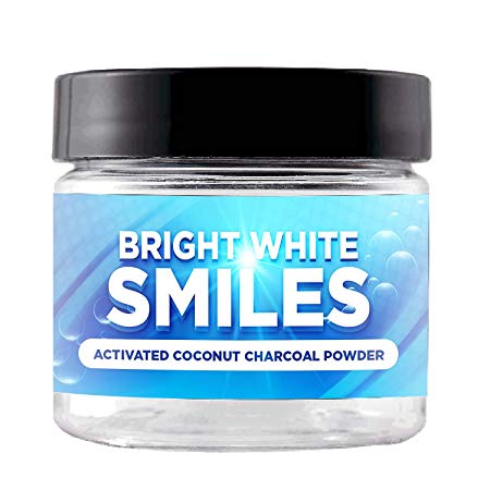 Bright White Smiles Natural Teeth Whitening Activated Charcoal Powder Kit - FREE SHIPPING TO CANADA via USPS