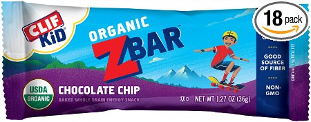 Clif Kid Zbar 191805 Organic Energy Bar, Chocolate Chip 1.27 oz (18 Bars)