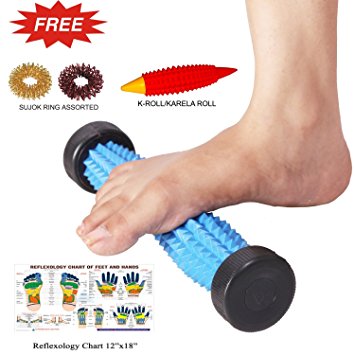 Magnetic SHARP Foot Acupressure Massager in Pointed Plastic Single Roller for Relaxation & Vitality