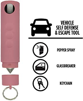 Guard Dog Security Pepper Spray with Window Breaker, 3-in-1 Car Safety Tool - Self Defense Keychain with Maximum Police Strength and UV dye