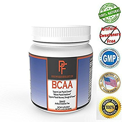 Physique Formula BCAA Powder-Artificial Sweetener Free Branched Chain Amino Acids Powder Orange Flavor