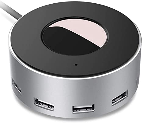 VOGEK 6-Port USB Charger Desktop Charging Station with Smart Identification (Silver-Black)