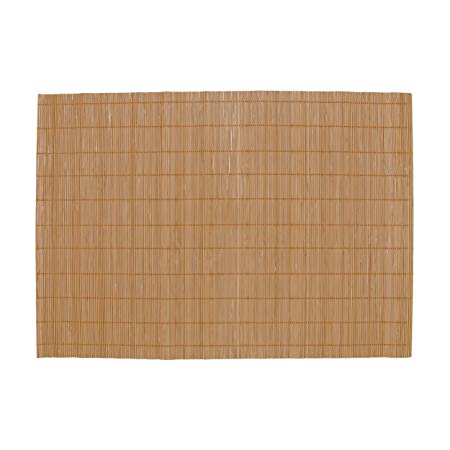 BambooMN Brand - Bamboo Placemat/Sushi Rolling Mat - 12.75" x 18.5" - Brown, 6 pcs