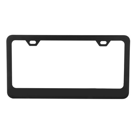 Grand General 60439 Matte Black Powder Coated License Plate Frame with 2 Holes