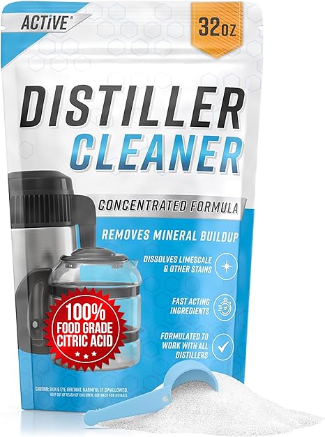 Distiller Descaler Citric Acid Cleaner - 2 Lb Bulk Citric Acid Powder for Cleaning Water Distillers, Pure Citrus Acid Crystals Universal Residue Descaling Portable Distiller, Kettle, Boiler, Dispenser