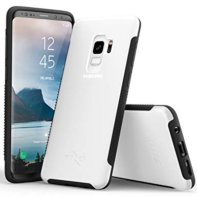 Zizo Flux 3.0 Series Compatible with Samsung Galaxy S9 Case Frosted Rubber Back with Tempered Glass Screen Protector Clear