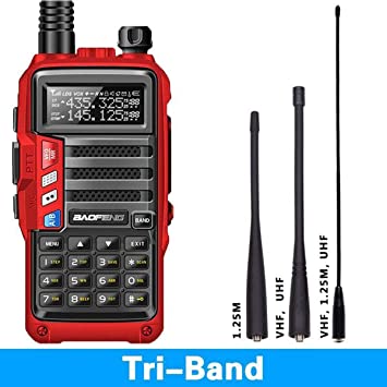 BaoFeng UV-9S Tri-Band 5W VHF,1.25M,UHF 136-174/220-225/400-520Mhz Extra 220 Antenna and 771 tri-Band antennaPortable Amateur Ham Two Way Radio