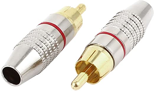 uxcell 2pcs Metal RCA Male Adapter Audio Coaxial Cable Solderless Connector Adapter