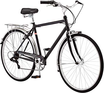 Schwinn Wayfarer Hybrid Bicycle, Featuring Retro-Styled 16-Inch/Small Step-Through and 18-Inch/Medium Step-Over Steel Frames with 7-Speed Drivetrain, Front and Rear Fenders, Rear Rack, and 700C Wheels