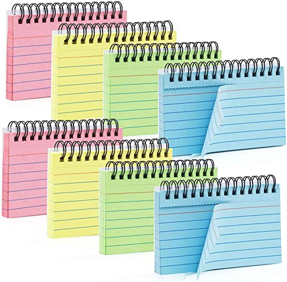 PRIMBEEKS 400 Pcs Premium Index Cards, 3 x 5 Inch Multicolor Learning Card, Double-sided Available Note Cards, Multicolor Paper Ring Index Card Note Taking Paper for Studying, School, Memory