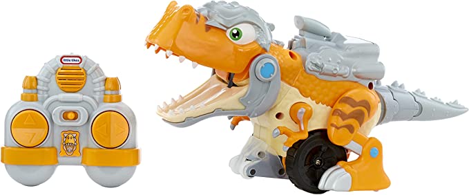 Little Tikes T-Rex Strike RC Remote Control Chompin' Dinosaur Toy Vehicle Car with Full 360 Degree Spins That Roars, Plays Music and SFX- Gifts for Kids, Toys for Boys & Girls Ages 4 5 6  Years Old