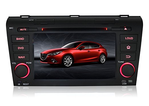 Pumpkin 7 inch Double Din In Dash HD Touch Screen Car DVD Player GPS Navigation Stereo For Mazda 3 2004-2009 Support Navi/Bluetooth/SD/USB/FM/AM Radio/3G/DVR/1080P