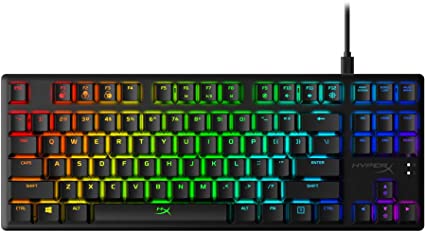 HyperX Alloy Origins Core - Tenkeyless Mechanical Gaming Keyboard - Software Controlled Light & Macro Customization - Compact Form Factor - Tactile Switch - HyperX Aqua - RGB LED Backlit