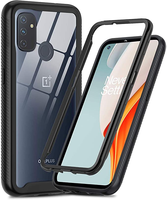 OnePlus Nord N100 Case, LeYi Full Body Protective Rugged Hybrid Bumper Shockproof Clear Phone Cover Case for OnePlus Nord N100, Black