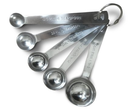 Wrenwane Measuring Spoons - Stainless Steel Engraved Spoons Set of 5