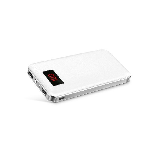 Merope 20000mAh Power Bank External Battery Portable Charger for smartphones- White