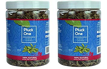 Pluck One Premium Dried Stevia Leaves, 50 gms + 50 gms, Pack of 2, 100% Natural Sugar Substitute, Zero Calorie, Sugar Free