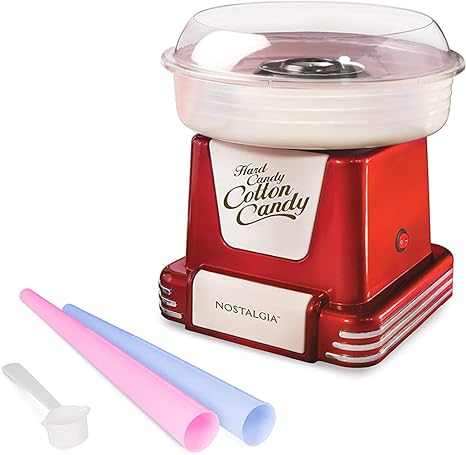 Nostalgia PCM805RETRORED Retro Series Hard & Sugar Free Candy Cotton Candy Maker