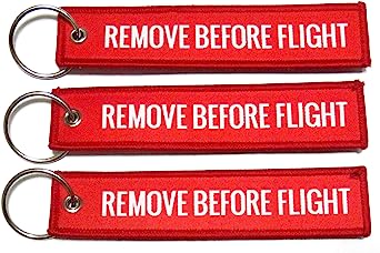 RBF ストリーマー タグ キーホルダー 刺繍 3個セット REMOVE BEFORE FLIGHT