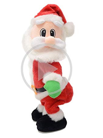 Twerking Santa Claus - Twisted Hip, Singing and Dancing - Funny Electric Plush Toy Christmas Gifts for Kids & Women.