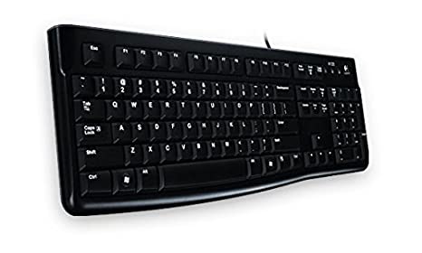 Logitech K120 Spill Resistant Rugged Keyboard with Adjustable Tilt Legs and Quite Typing (Black)