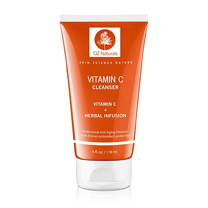 OZNaturals Facial Cleanser Contains Powerful Vitamin C - This Natural Face Wash Is The Most Effective Anti Aging Cleanser Available - Deep Cleans Your Pores Naturally For A Healthy, Radiant Glow!