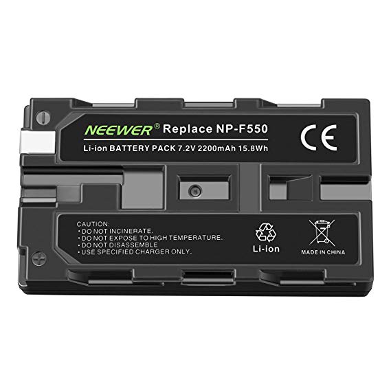 Neewer Rechargeable Replacement NP-F550/570 Digital Camera 2200mAh Battery for Neewer CN-160, CN-126, CN-216, Compatible for Sony CyberShot D Series DSC-D700, Digital 8 DCR-TR7000, DCR-TRV103, DCR-TRV110, DCR-TRV120