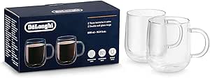 De'Longhi Double Wall Glass Mug, (500ml 16.9oz) Set of 2